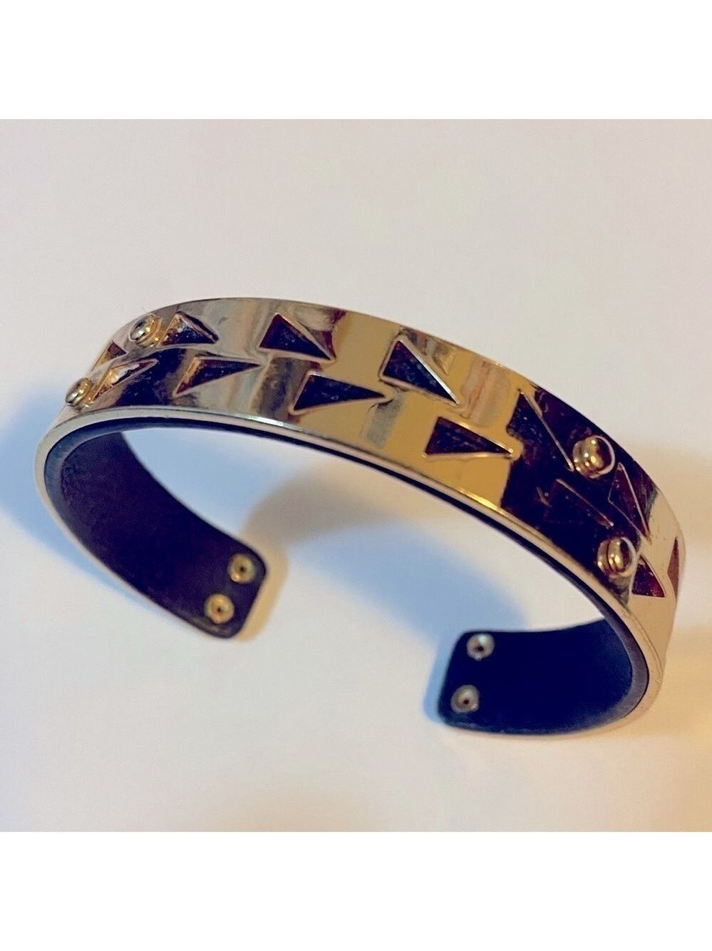 Stella & Dot Cuff Bracelet, gold with black cut outs